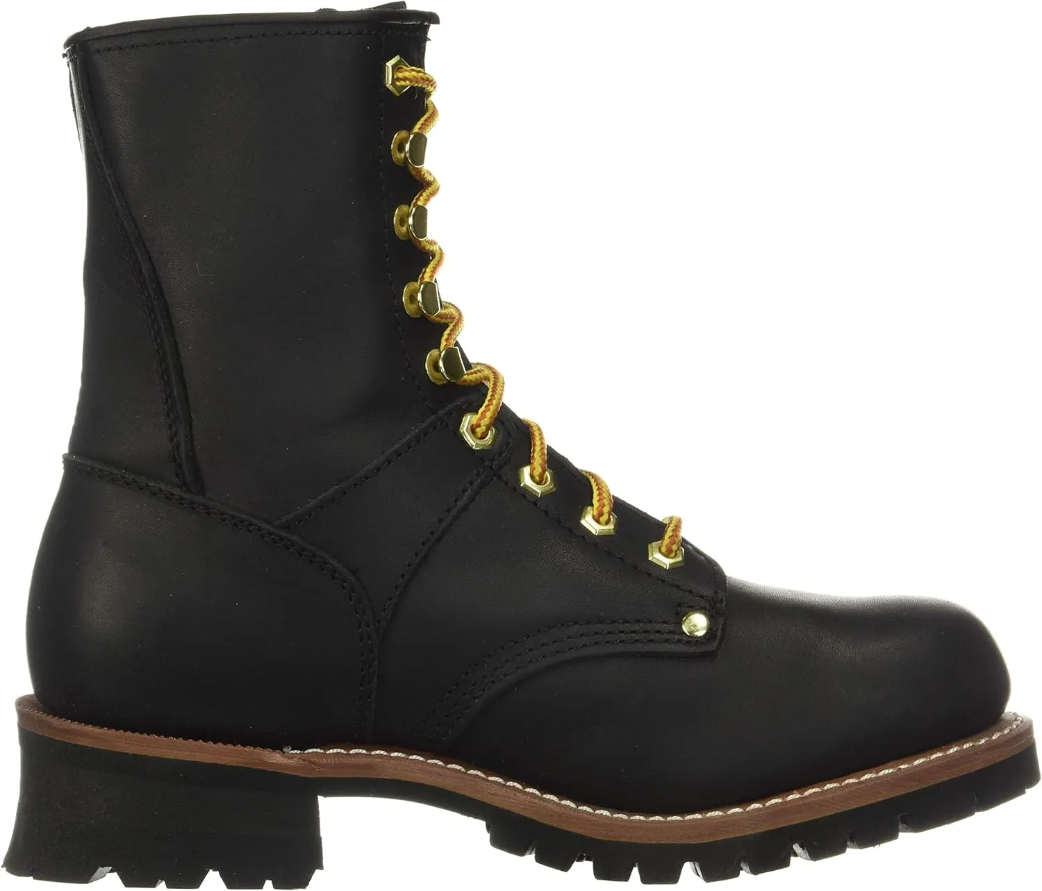 Ad Tec 9in Logger Full Grain Oiled Leather Work Boots for Men - Plain Soft Toe & Shock Absorbing Non Slip Rubber Lug Sole
