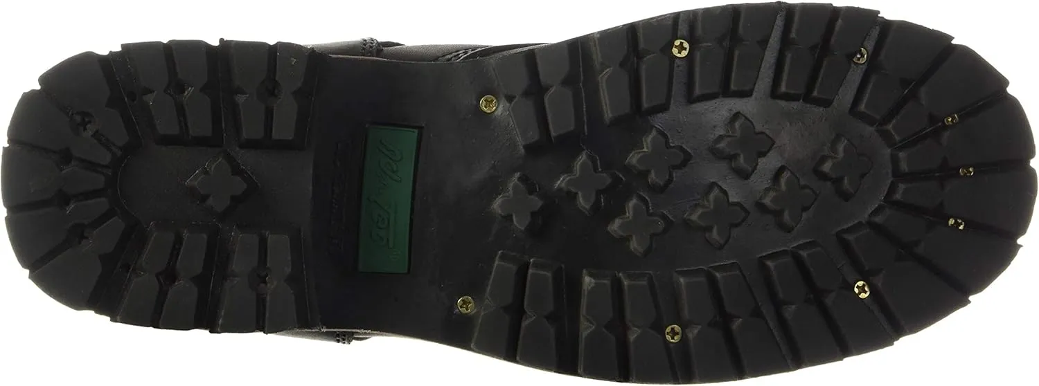 Ad Tec 9in Logger Full Grain Oiled Leather Work Boots for Men - Plain Soft Toe & Shock Absorbing Non Slip Rubber Lug Sole