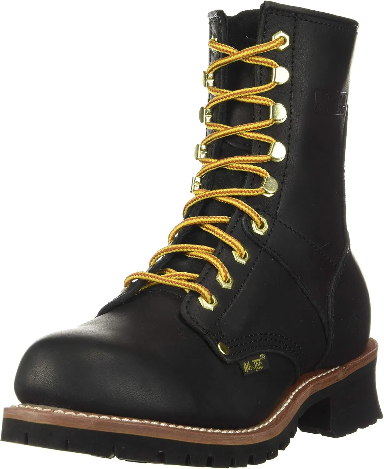 Ad Tec 9in Logger Full Grain Oiled Leather Work Boots for Men - Plain Soft Toe & Shock Absorbing Non Slip Rubber Lug Sole