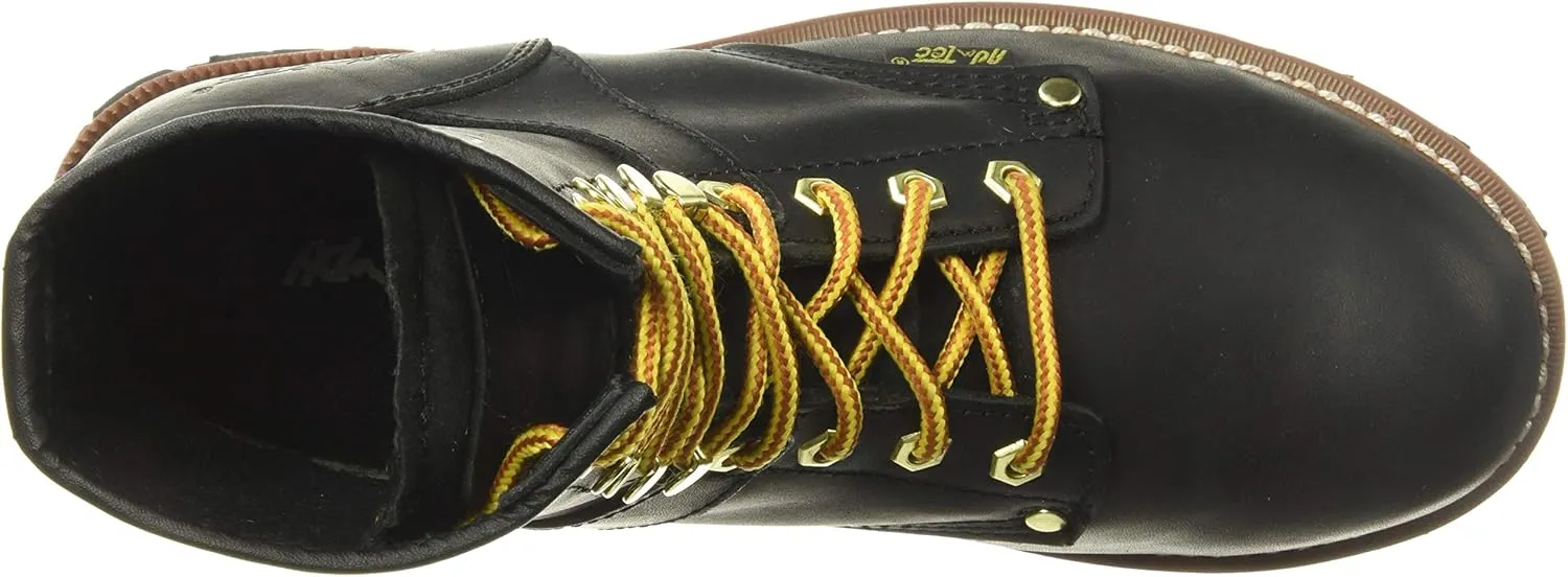 Ad Tec 9in Logger Full Grain Oiled Leather Work Boots for Men - Plain Soft Toe & Shock Absorbing Non Slip Rubber Lug Sole
