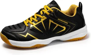 AIRFUL Women's Tennis Fashion Sneakers Lightweight Breathable Badminton Shoes with Arch Support for Indoor Outdoor Court Training Shoes (Color : Black, Size : 5.5 Women/4 Men)