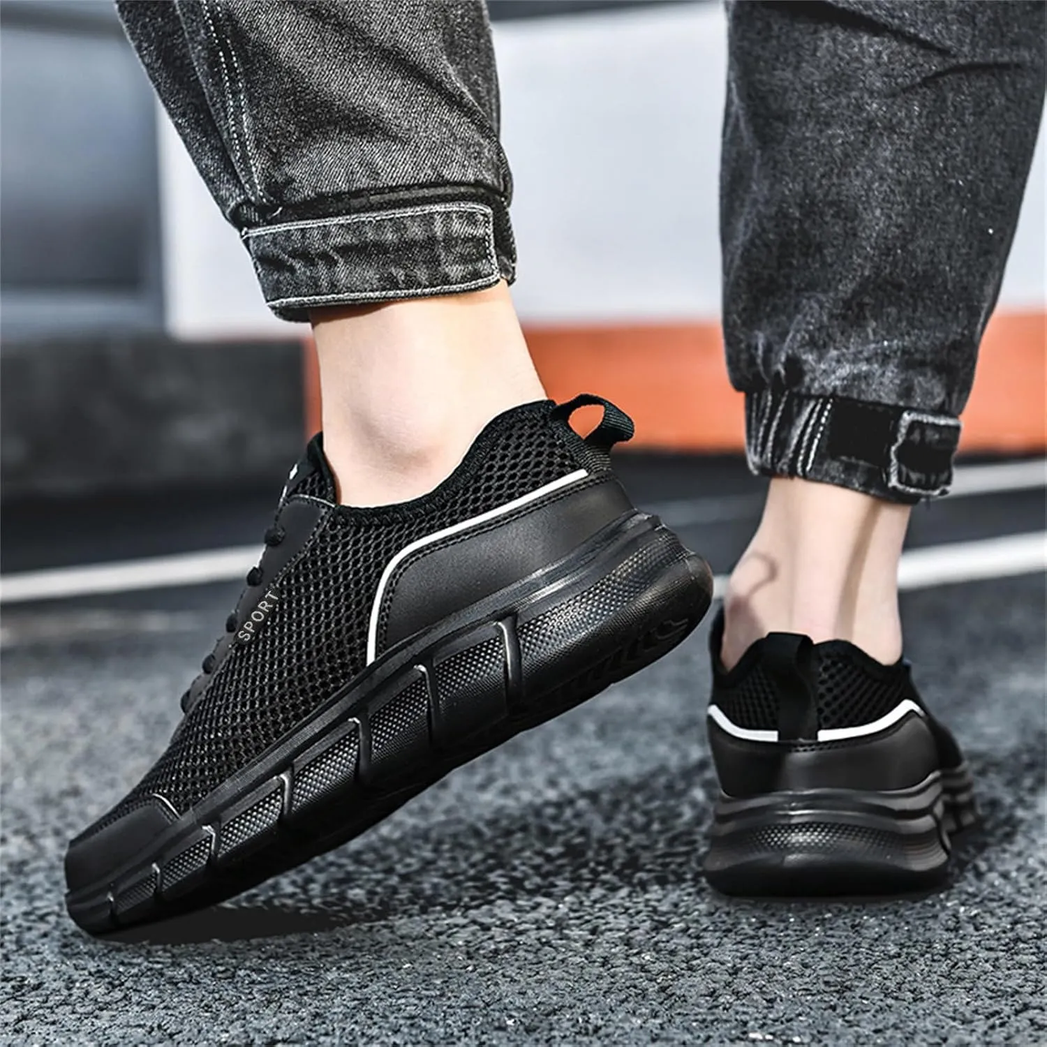 Arch Support Fitness Sneaker for Men Lightweight Breathable Walking Shoe Gym Tennis Sport Jogging Walking Shoes
