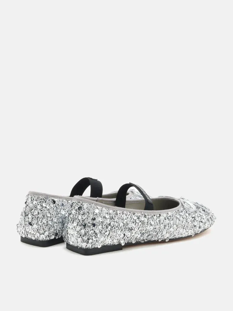 Ariya Sequinned Bow Mary Janes