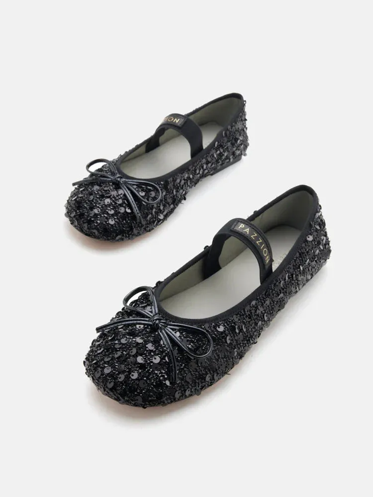 Ariya Sequinned Bow Mary Janes