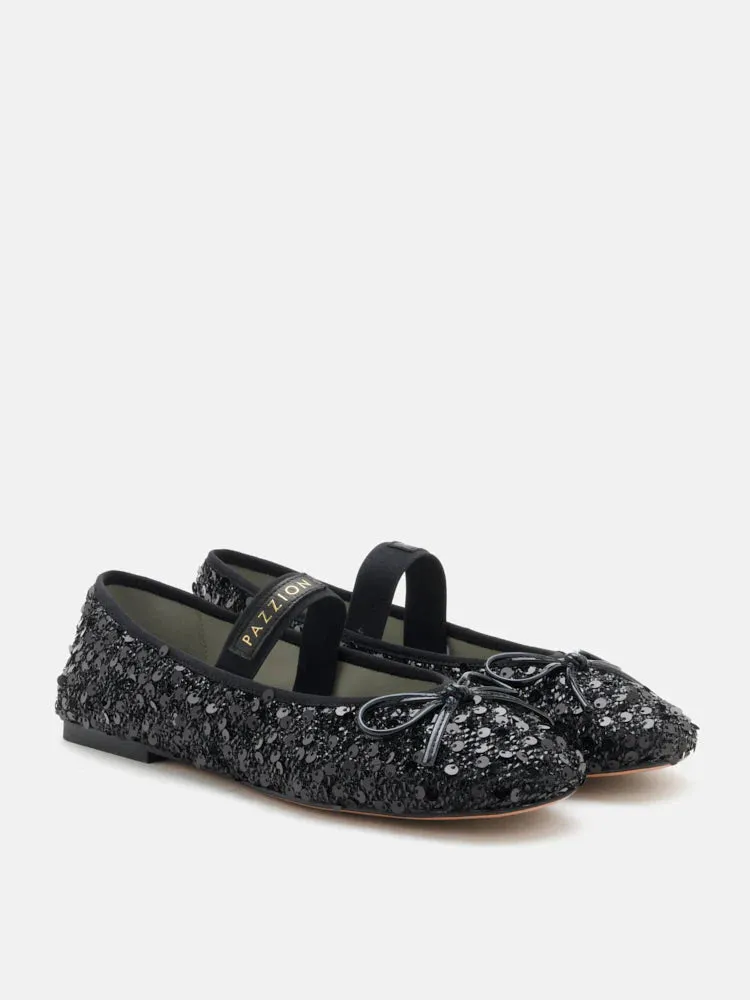 Ariya Sequinned Bow Mary Janes