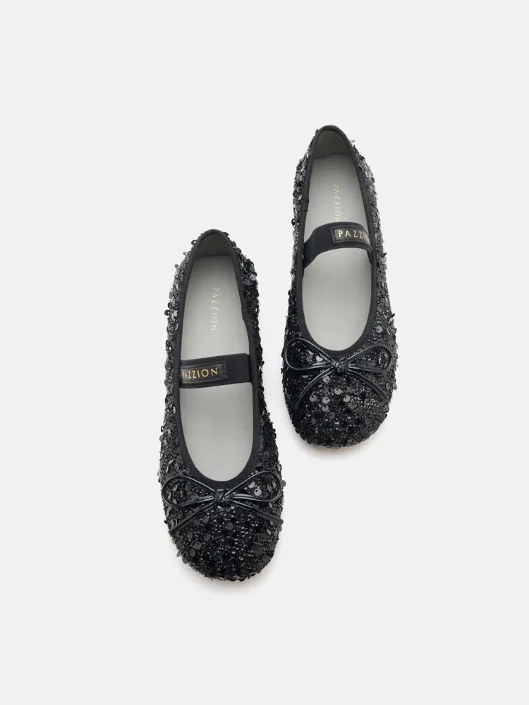Ariya Sequinned Bow Mary Janes