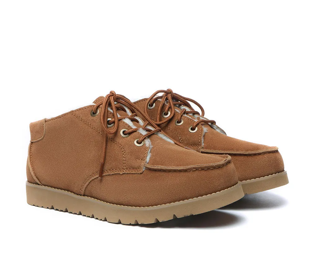 AUSTRALIAN SHEPHERD® Lace Up Ankle Sheepskin Casual Men Boots Ryan