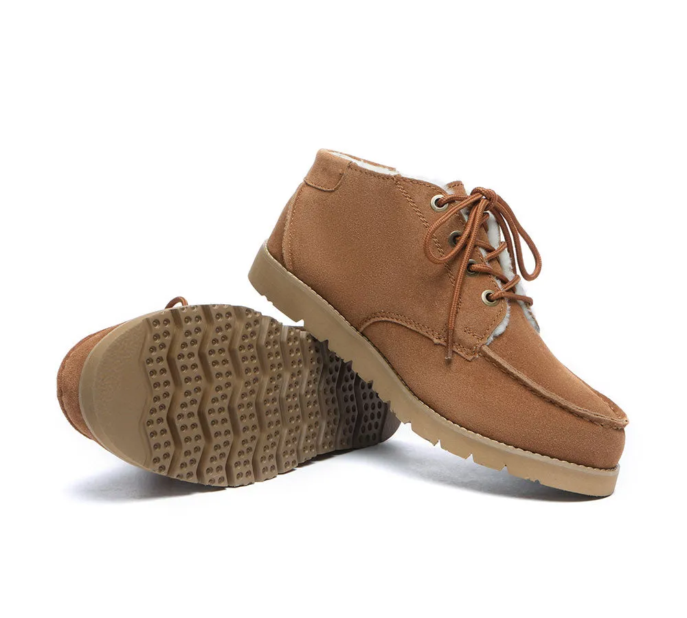 AUSTRALIAN SHEPHERD® Lace Up Ankle Sheepskin Casual Men Boots Ryan