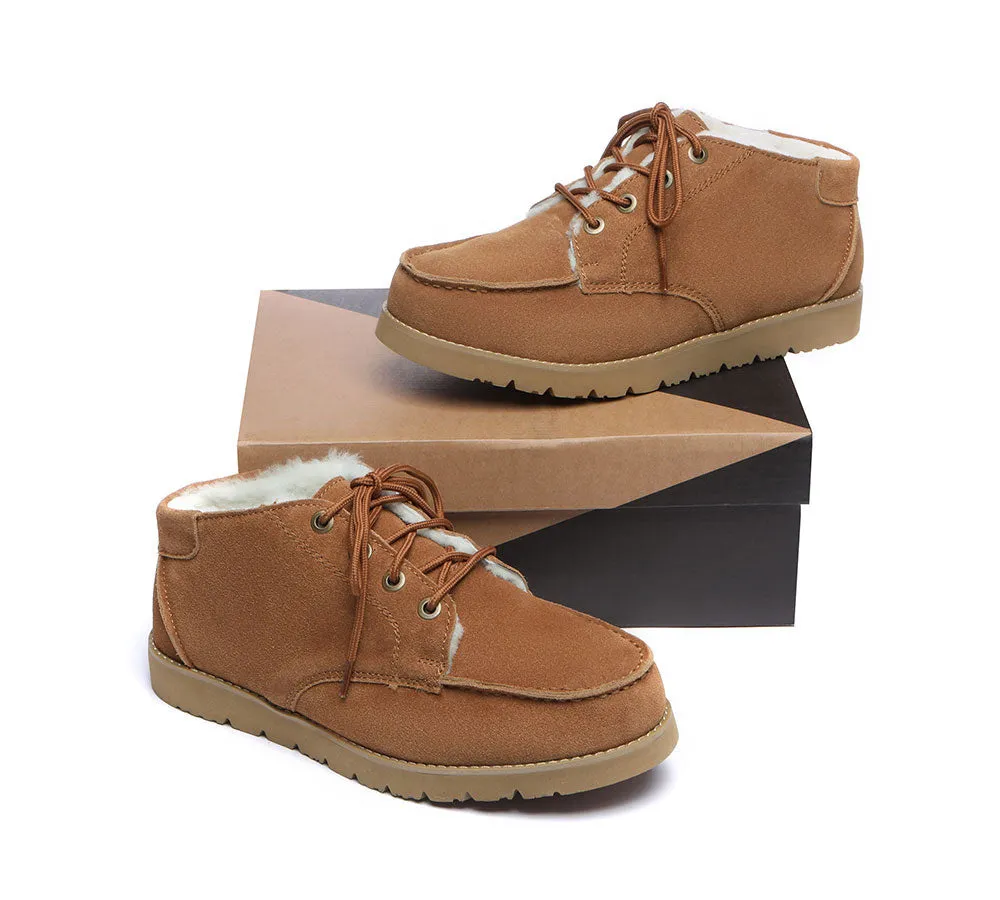 AUSTRALIAN SHEPHERD® Lace Up Ankle Sheepskin Casual Men Boots Ryan