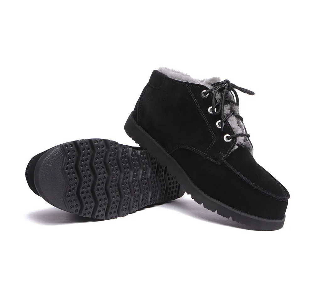 AUSTRALIAN SHEPHERD® Lace Up Ankle Sheepskin Casual Men Boots Ryan