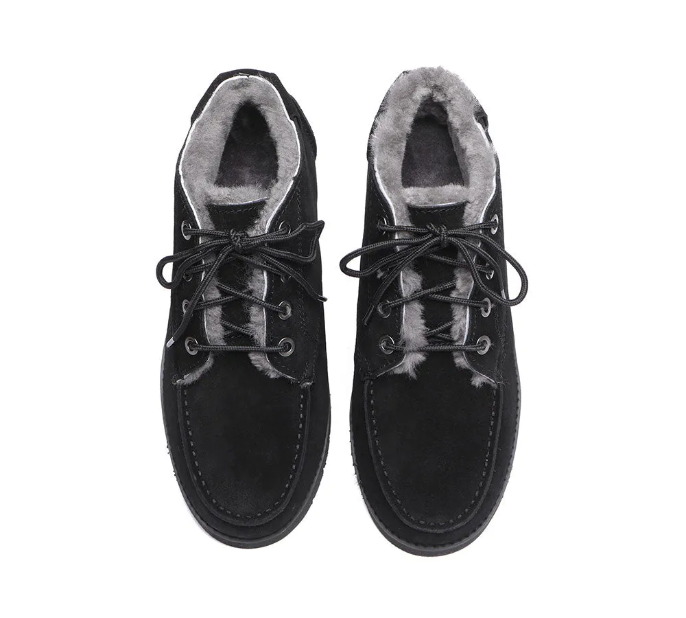AUSTRALIAN SHEPHERD® Lace Up Ankle Sheepskin Casual Men Boots Ryan