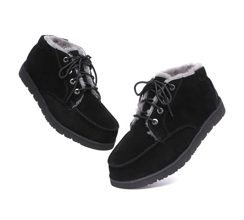 AUSTRALIAN SHEPHERD® Lace Up Ankle Sheepskin Casual Men Boots Ryan