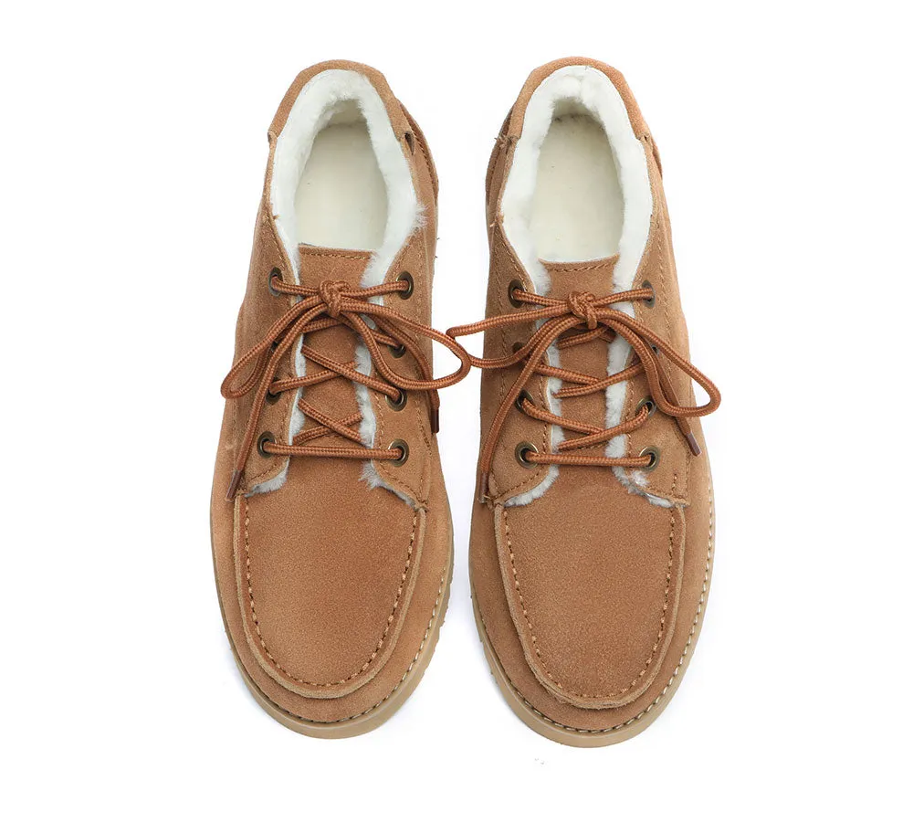 AUSTRALIAN SHEPHERD® Lace Up Ankle Sheepskin Casual Men Boots Ryan