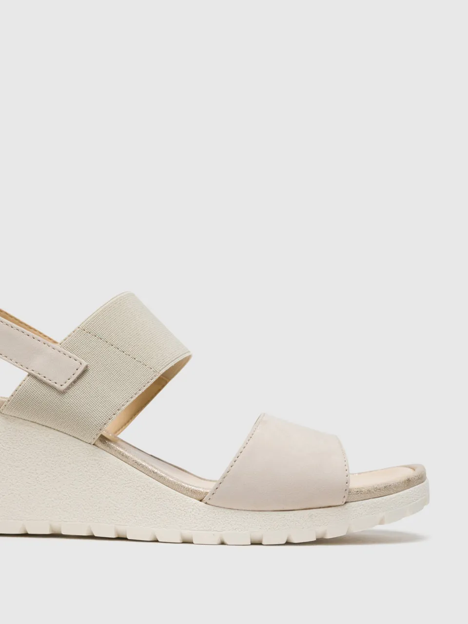 Beige Wedge Sandals