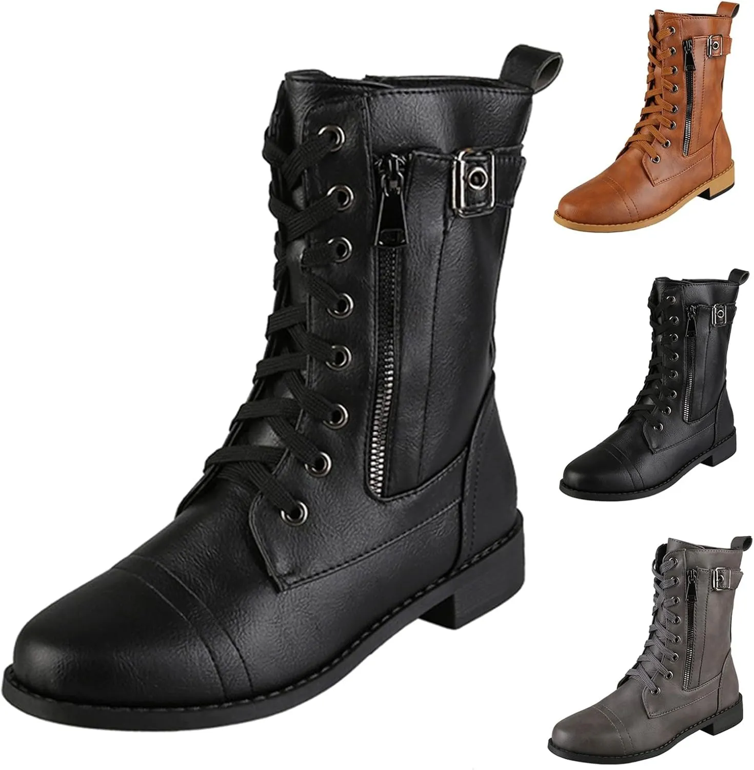 Booties for Women Ankle Fall Booties for Women Western Booties Women Ankle Boots Womens Bootie with Heel Keep Warm Flat Bottom Low Heel Comfortable Pointed Toe