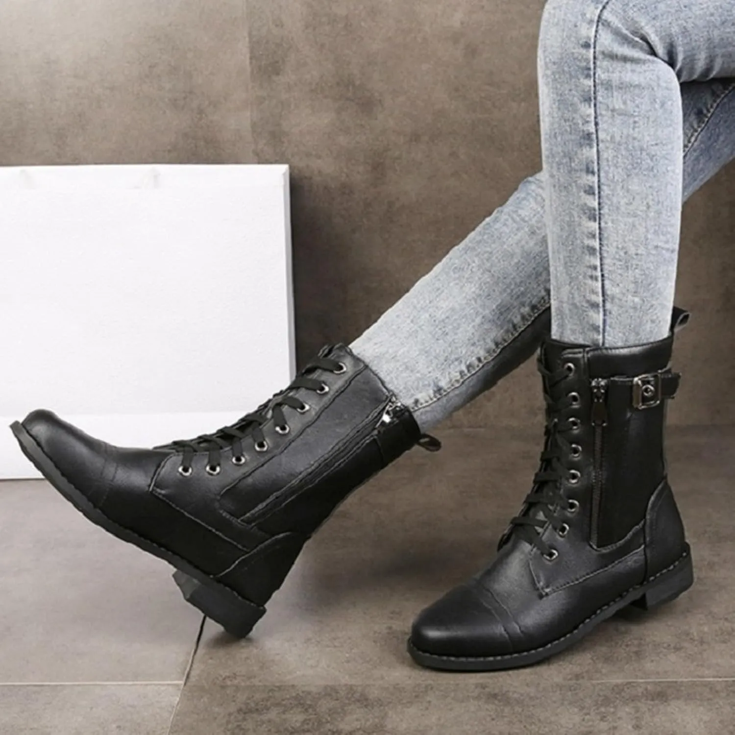 Booties for Women Ankle Fall Booties for Women Western Booties Women Ankle Boots Womens Bootie with Heel Keep Warm Flat Bottom Low Heel Comfortable Pointed Toe