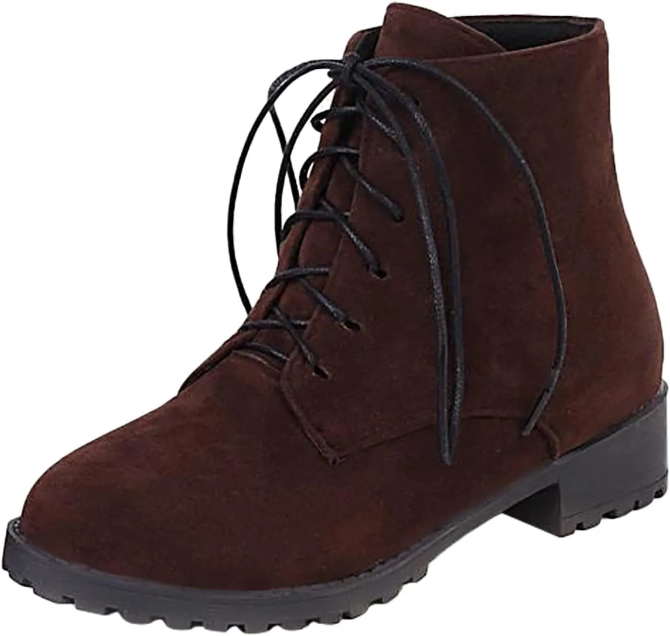 Boots for Women Ankle Womens Shoes Booties Brown Leather Boots Men Ankle Bootie for Women Low Heel Keep Warm Flat Bottom Low Heel Comfortable Pointed Toe