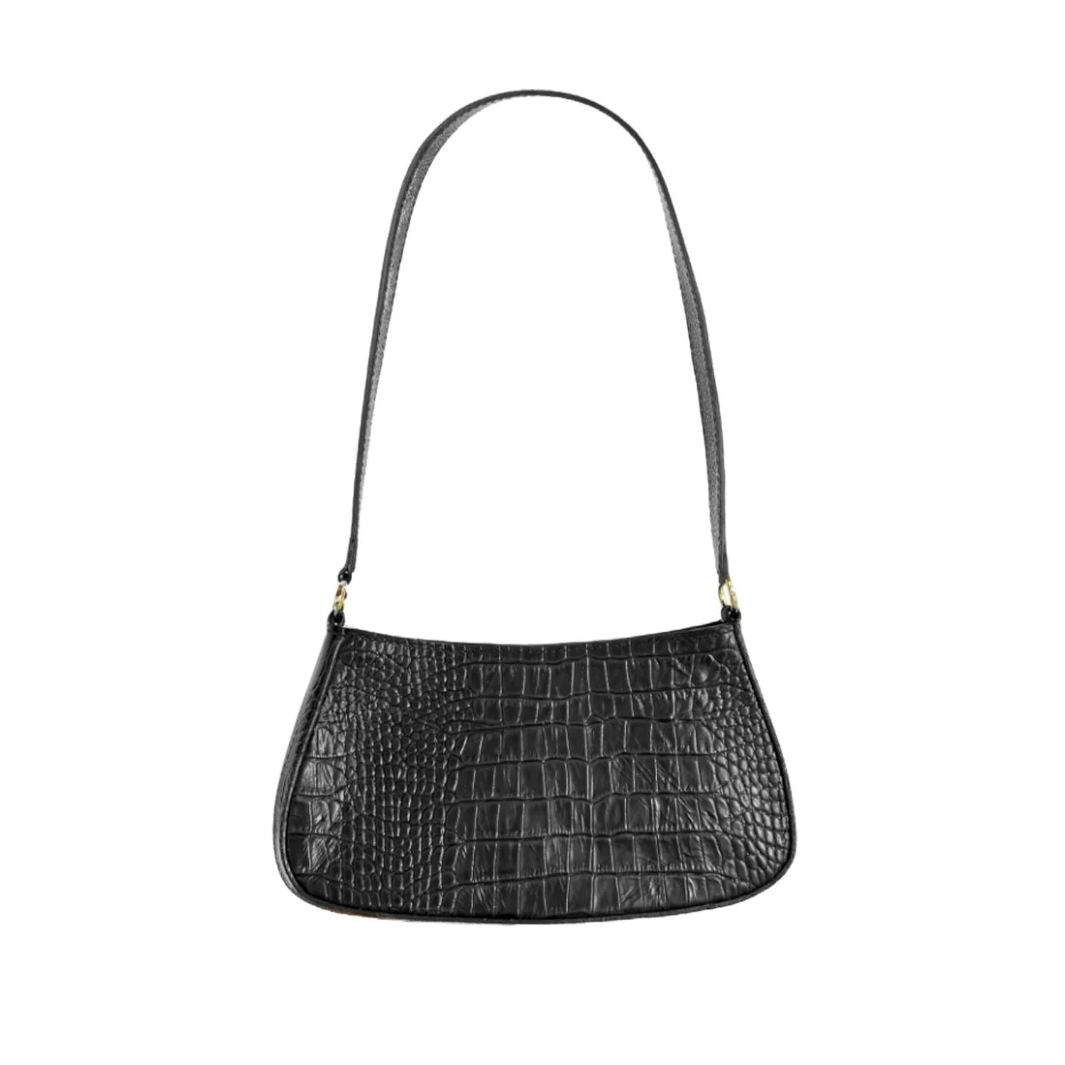 Brave Leather Stefani in Black Croc