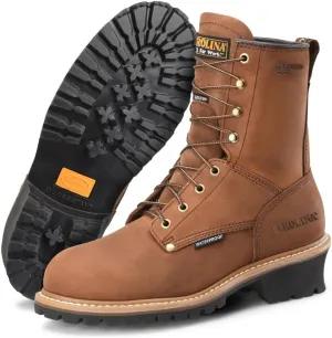 Carolina Elm 8" Soft Toe Insulated Waterproof Logger Boots for Men - 600G Thinsulate, with Oil- & Slip-Resistant Rubber Lug Outsole, EH-Rated