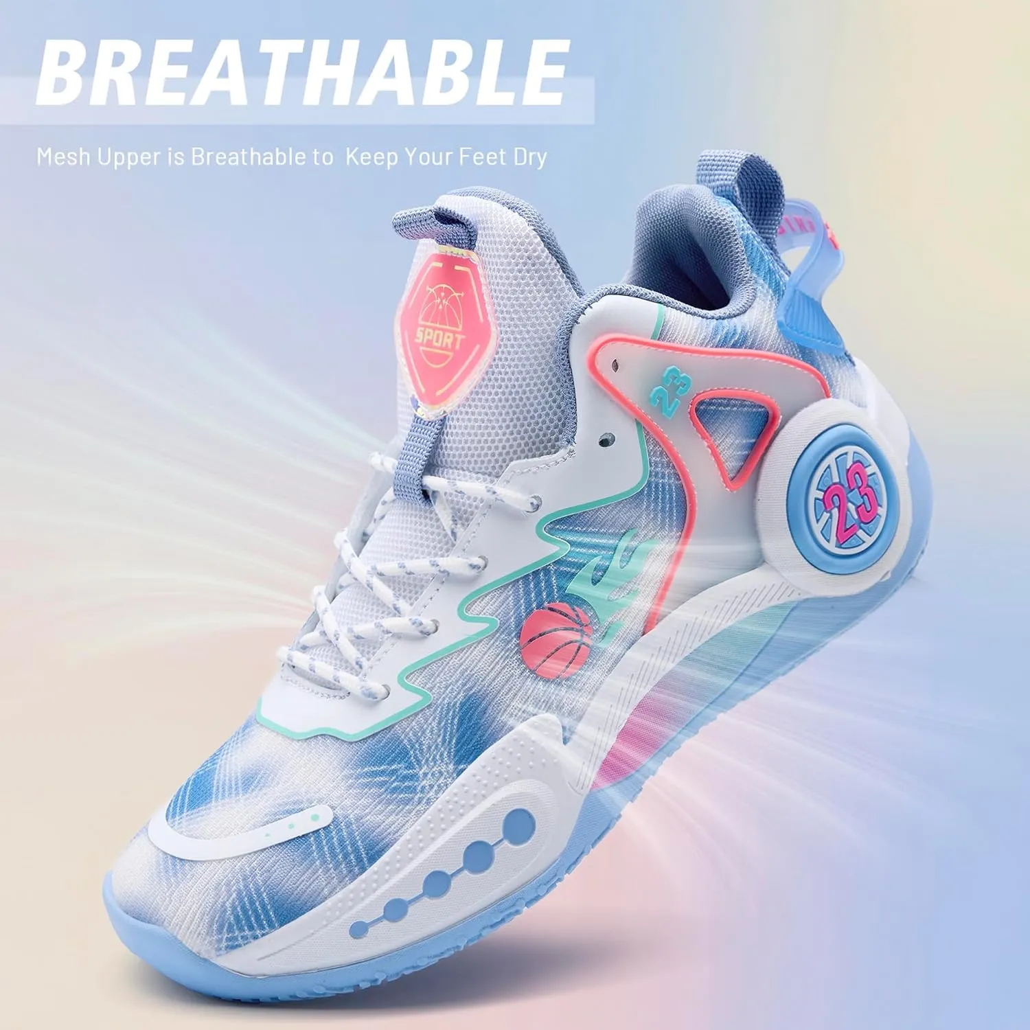 CJSPORX Women Men Basketball Shoes Non Slip Breathable Outdoor Fashion Unisex Sneakers