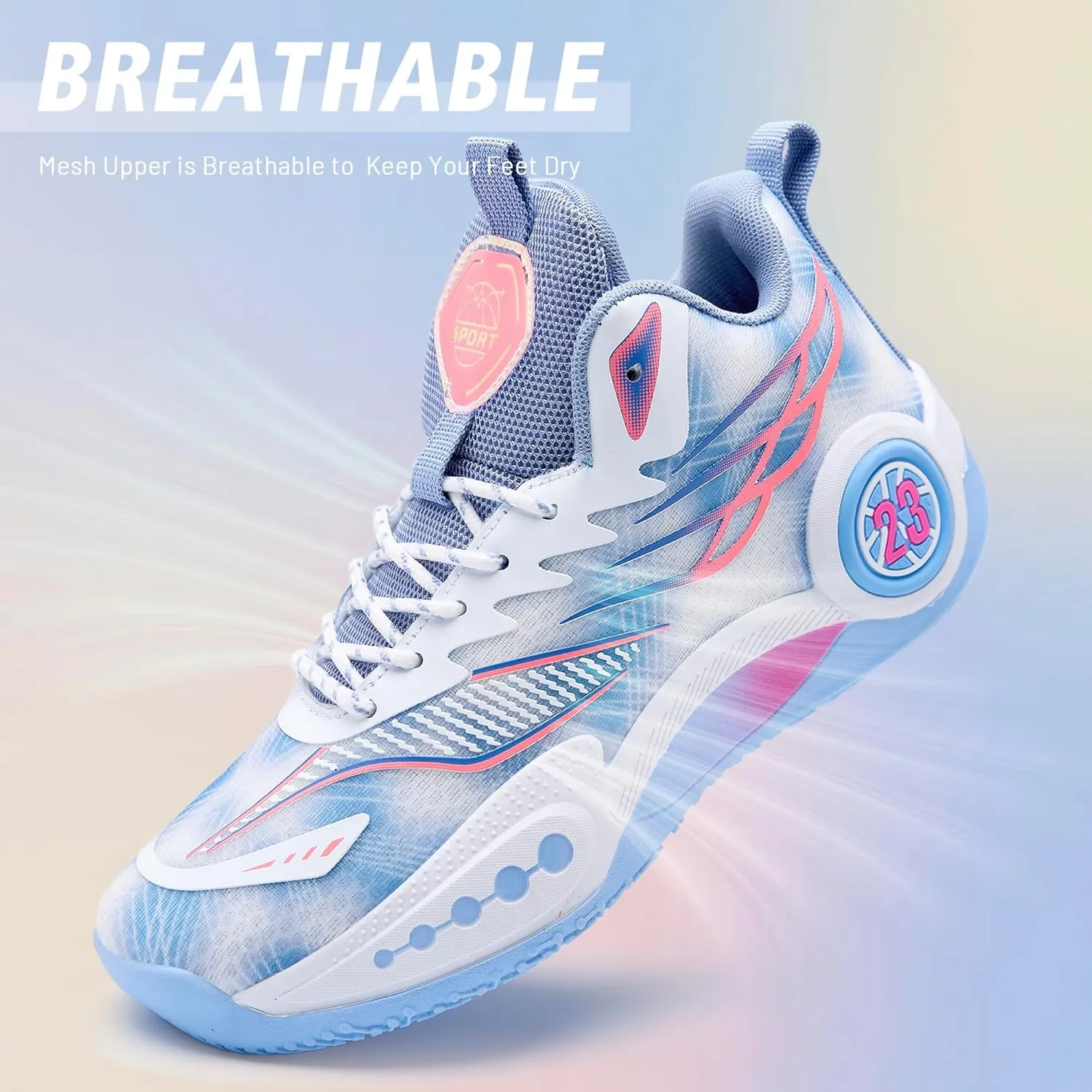 CJSPORX Women Men Basketball Shoes Non Slip Breathable Outdoor Fashion Unisex Sneakers