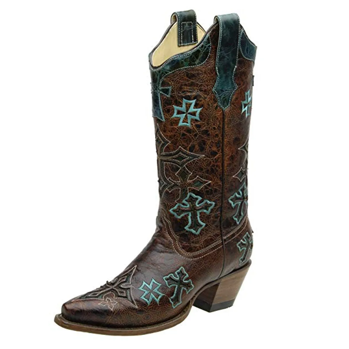 Corral Boots Women's Embroidered Cross Snip Toe Western Boot