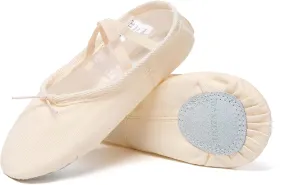 Danzcue Adult Canvas Split Sole Ballet Slippers Ballet Shoes for Women Dance Shoes, Ballet Pink, 9M
