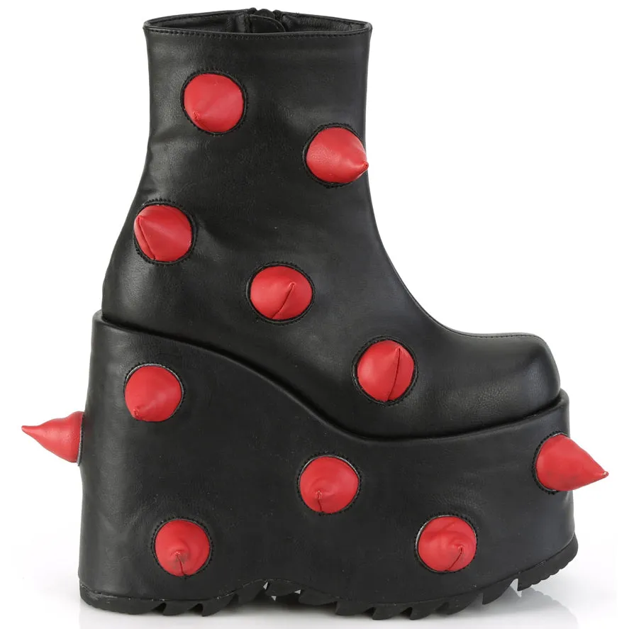 DemoniaCult SLAY 77 Black Red Boots