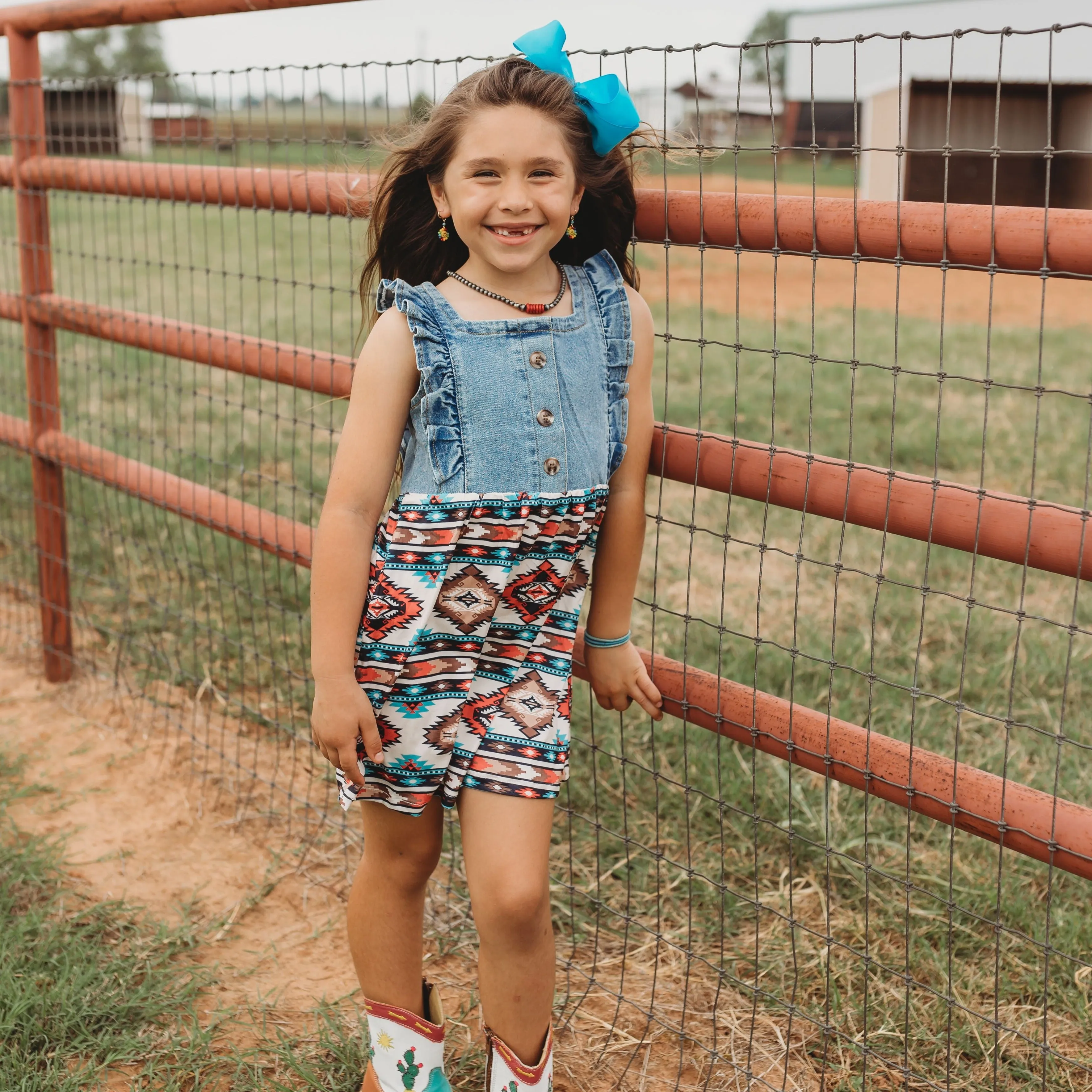 Denim & Aztec Dress Kid (6-7)