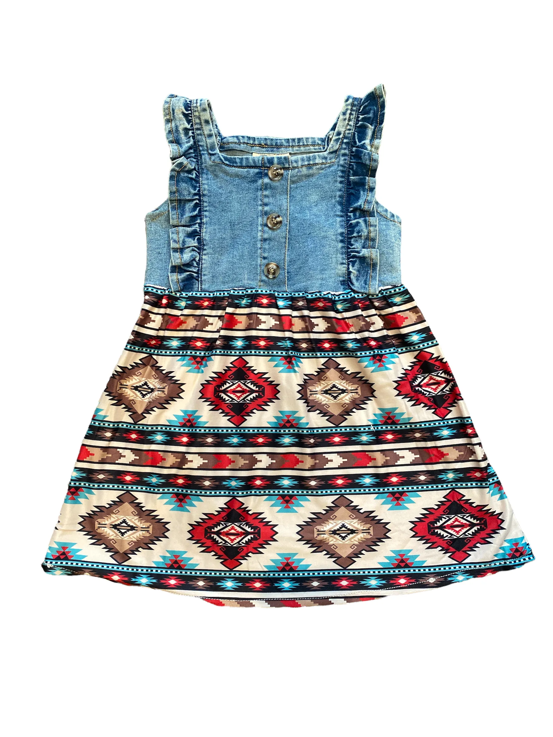 Denim & Aztec Dress Kid (6-7)