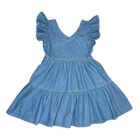 Denim Ruffle Sleeve Dress Baby (0-18M)
