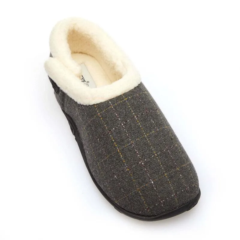 Eric - Grey Check Men's Slippers