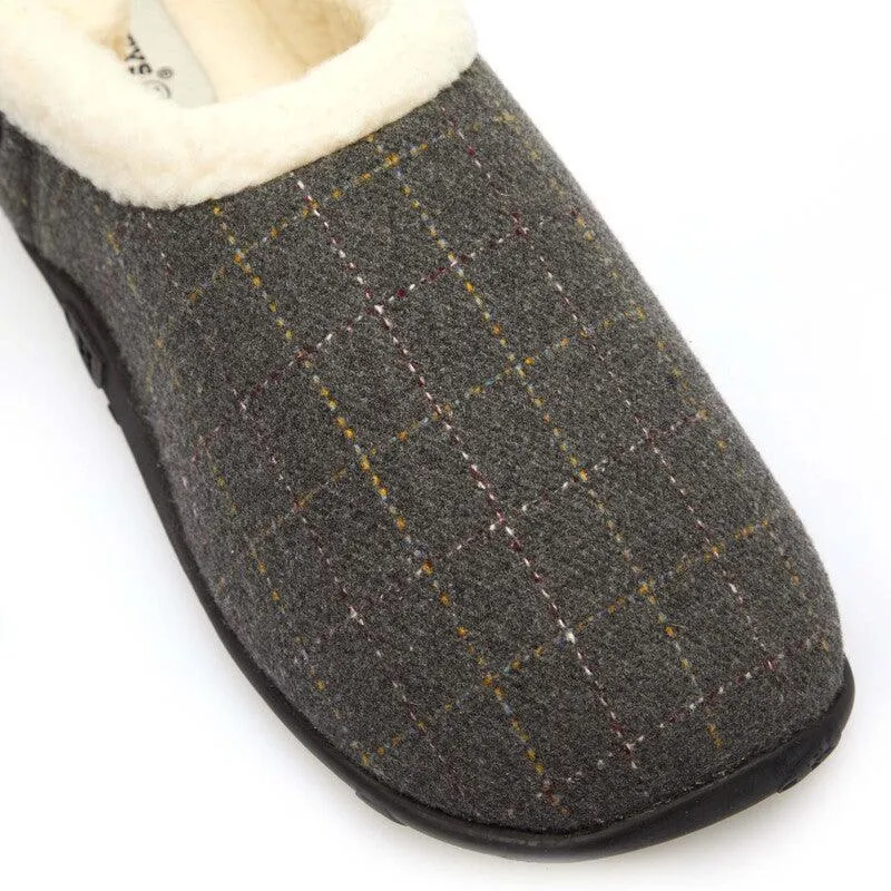 Eric - Grey Check Men's Slippers