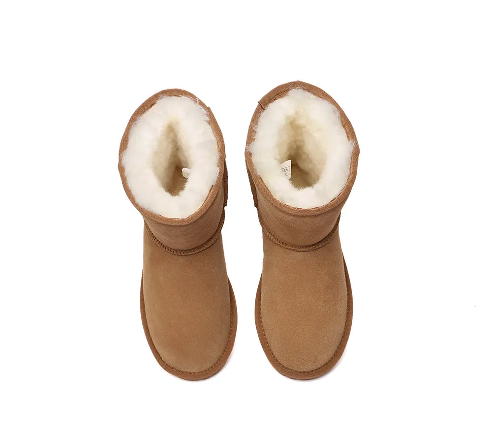 EVERAU® UGG Sheepskin Wool Mid Calf Boots Short Classic Suede