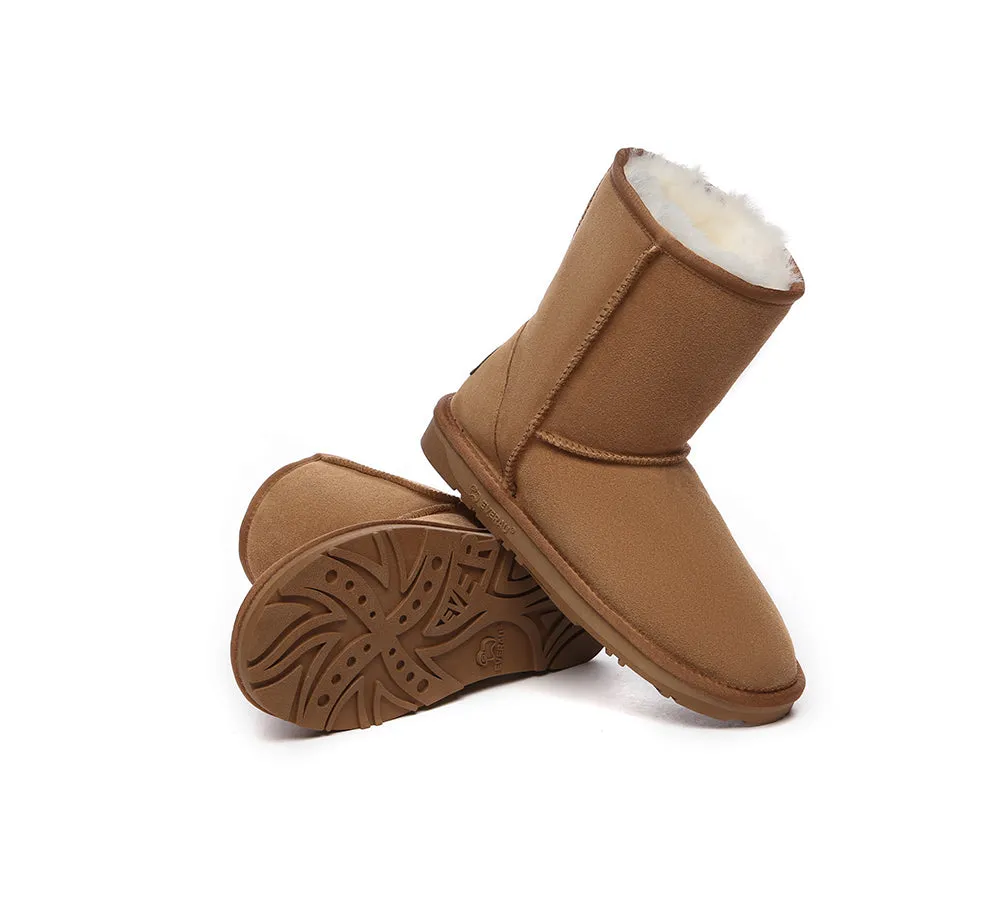 EVERAU® UGG Sheepskin Wool Mid Calf Boots Short Classic Suede