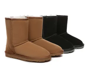 EVERAU® UGG Sheepskin Wool Mid Calf Boots Short Classic Suede