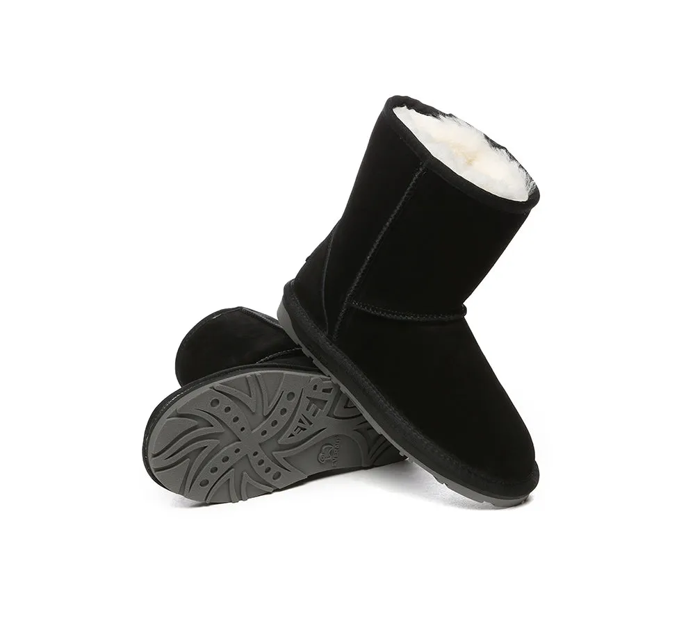EVERAU® UGG Sheepskin Wool Mid Calf Boots Short Classic Suede