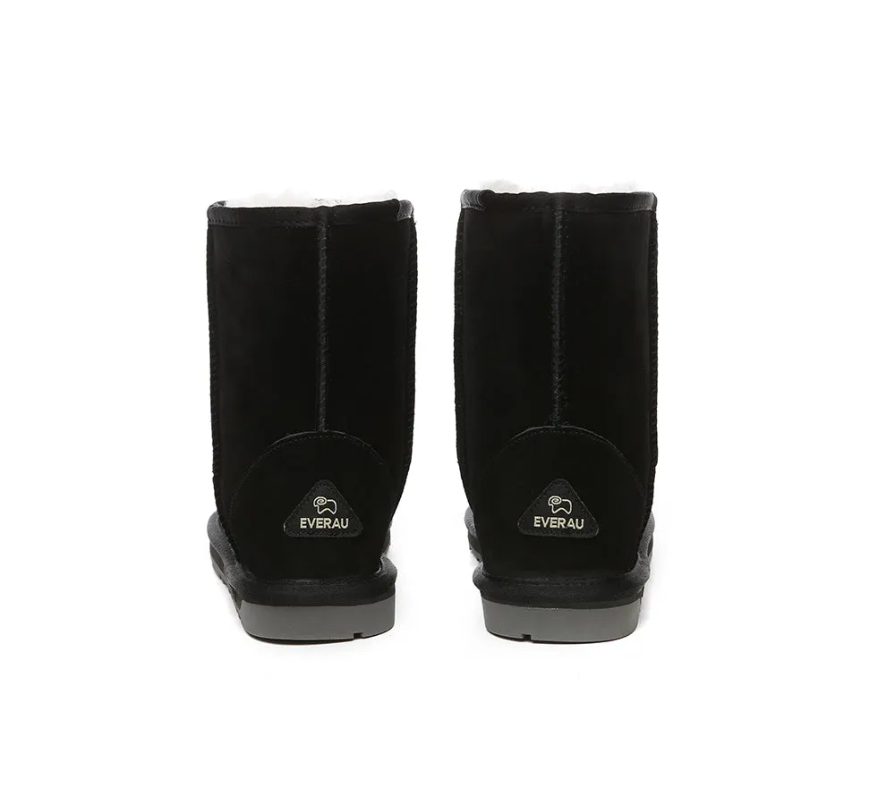 EVERAU® UGG Sheepskin Wool Mid Calf Boots Short Classic Suede