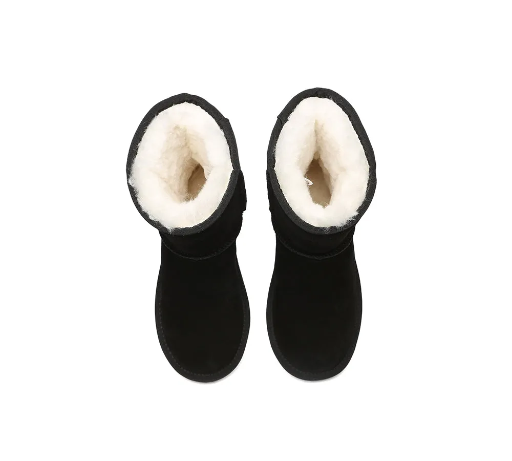 EVERAU® UGG Sheepskin Wool Mid Calf Boots Short Classic Suede