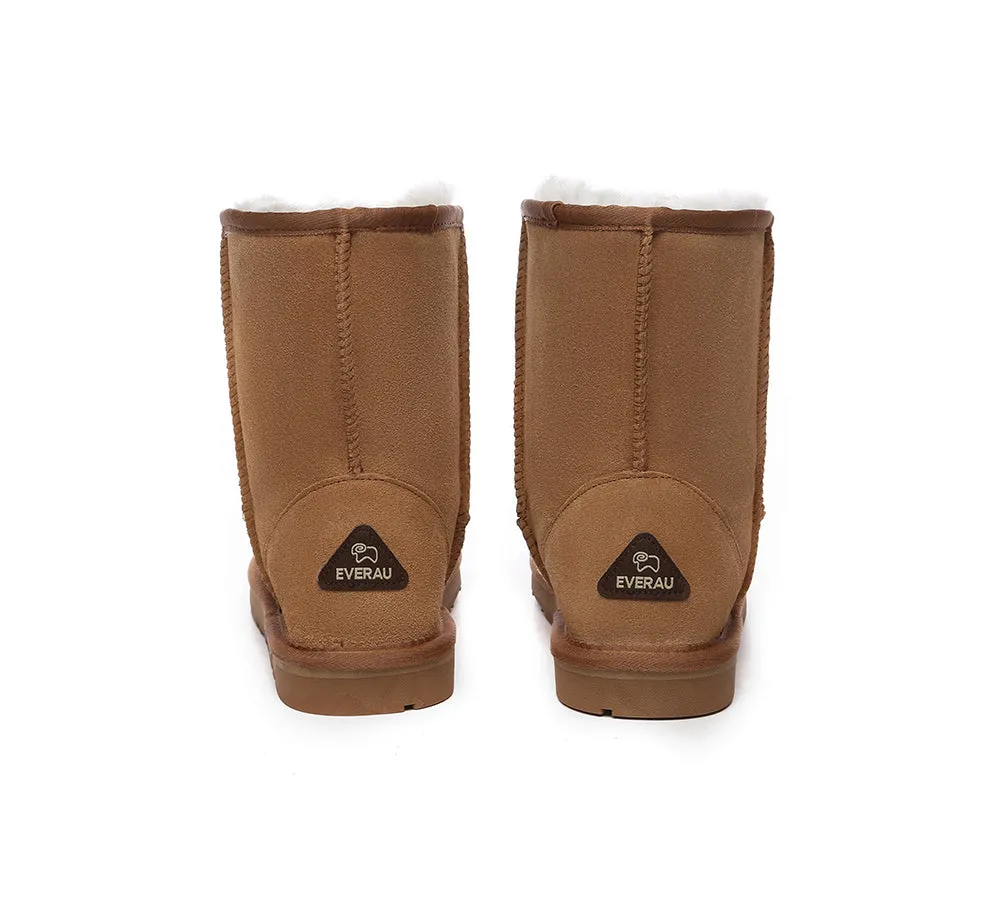 EVERAU® UGG Sheepskin Wool Mid Calf Boots Short Classic Suede