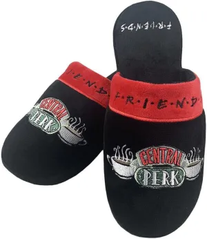 FRIENDS Slippers Central Perk Unisex Mens Womens Slippers TV Series Merchandise Black