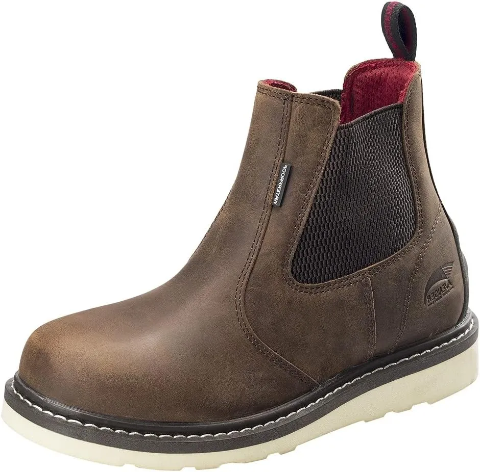 FSI FOOTWEAR SPECIALTIES INTERNATIONAL Men's Leather Wedge 6" Soft Toe Waterproof Puncture Resistant Eh Work Boot