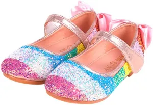 Healifty 1 Pair Kids Ballet Pumps Sequin Flat Shoes Dance Flat Slippers Ballet Belly Slippers Ballet Practice Shoes Flats Shoes Sparkling Shoes Birthday Present Rhinestones Girl Child Pink