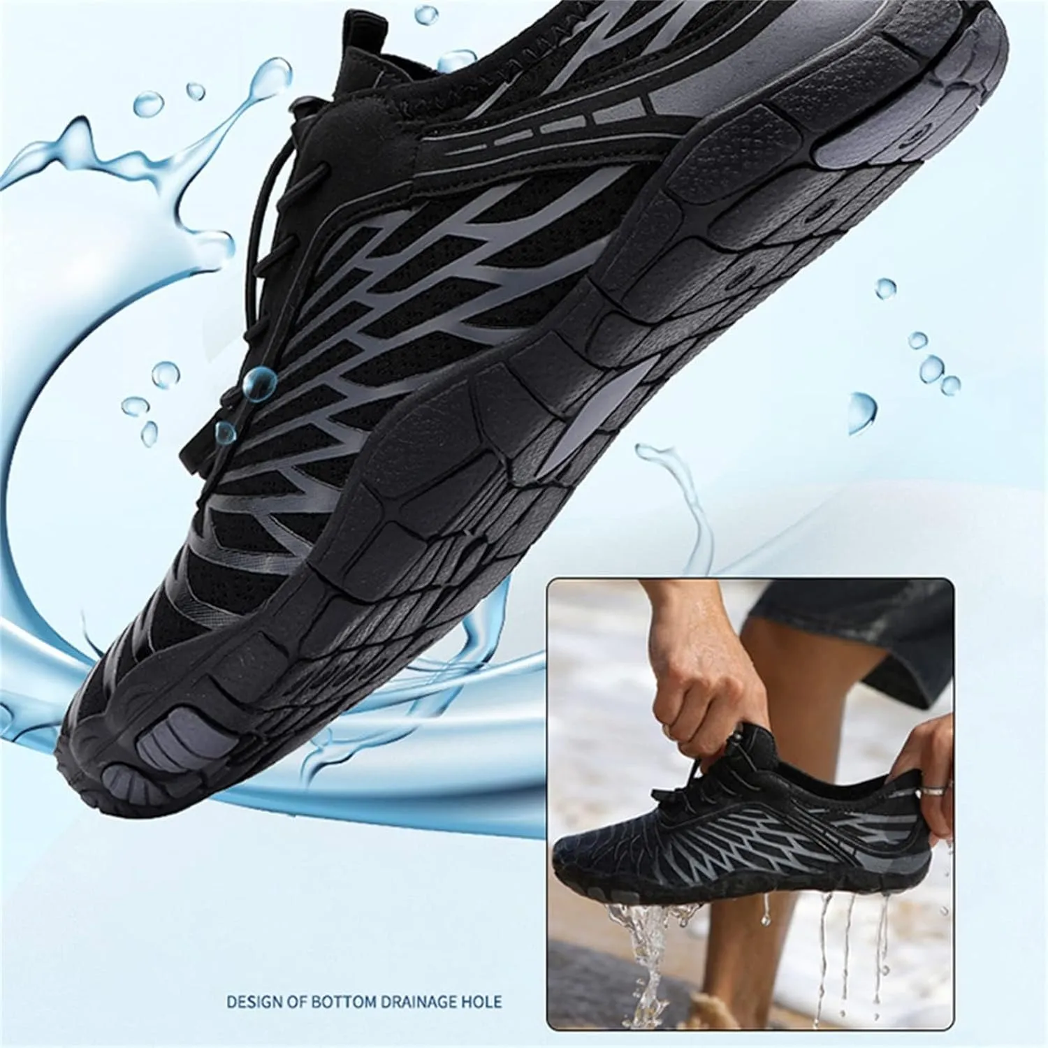 Hike Barefoot Shoes Unisex Waterproof Water Shoes Athletic Jogging Sneakers Gym Workout Footwear with Non-Slip Sole