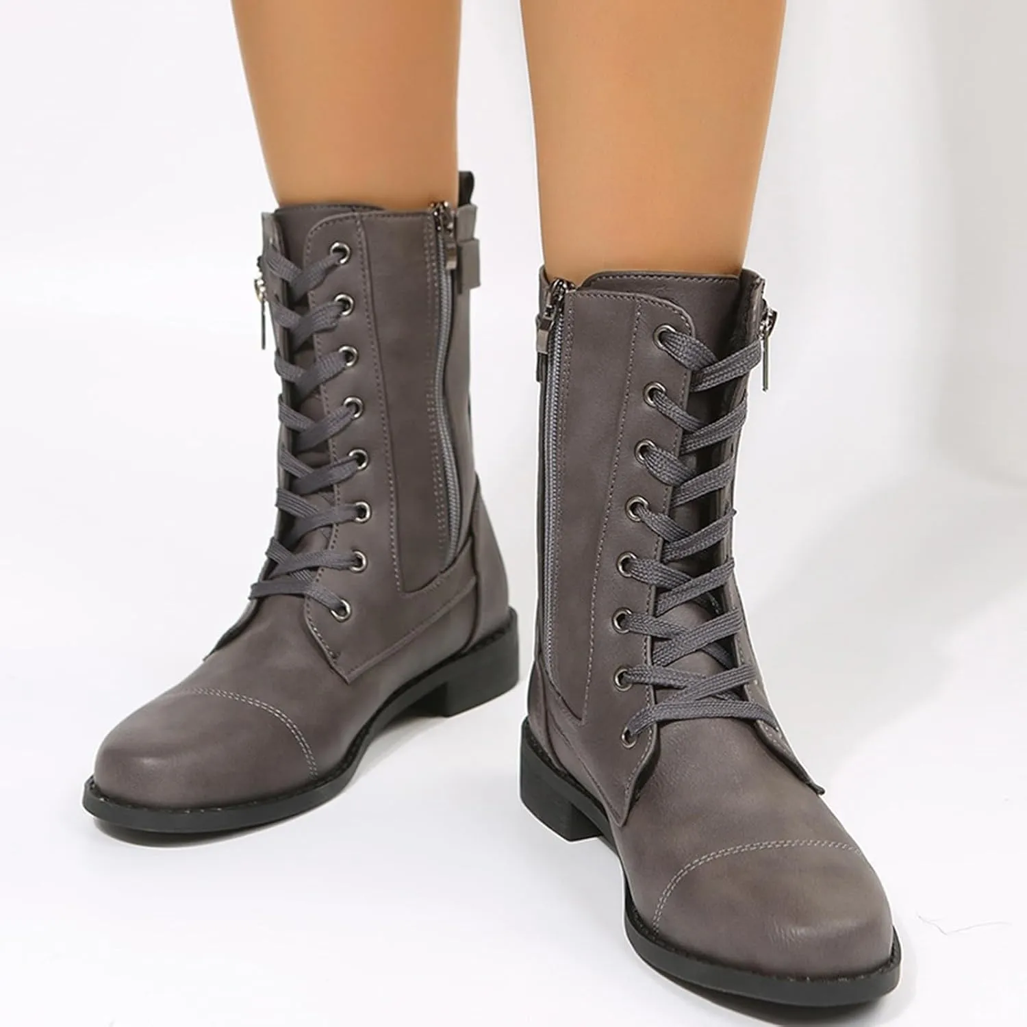 Hiking Boots Women Ankle Black Booties Low Heel Comfortable Boots for Men Bootie Heels for Women Round Toe Flat Heel Closed Toe Wide Fit Available