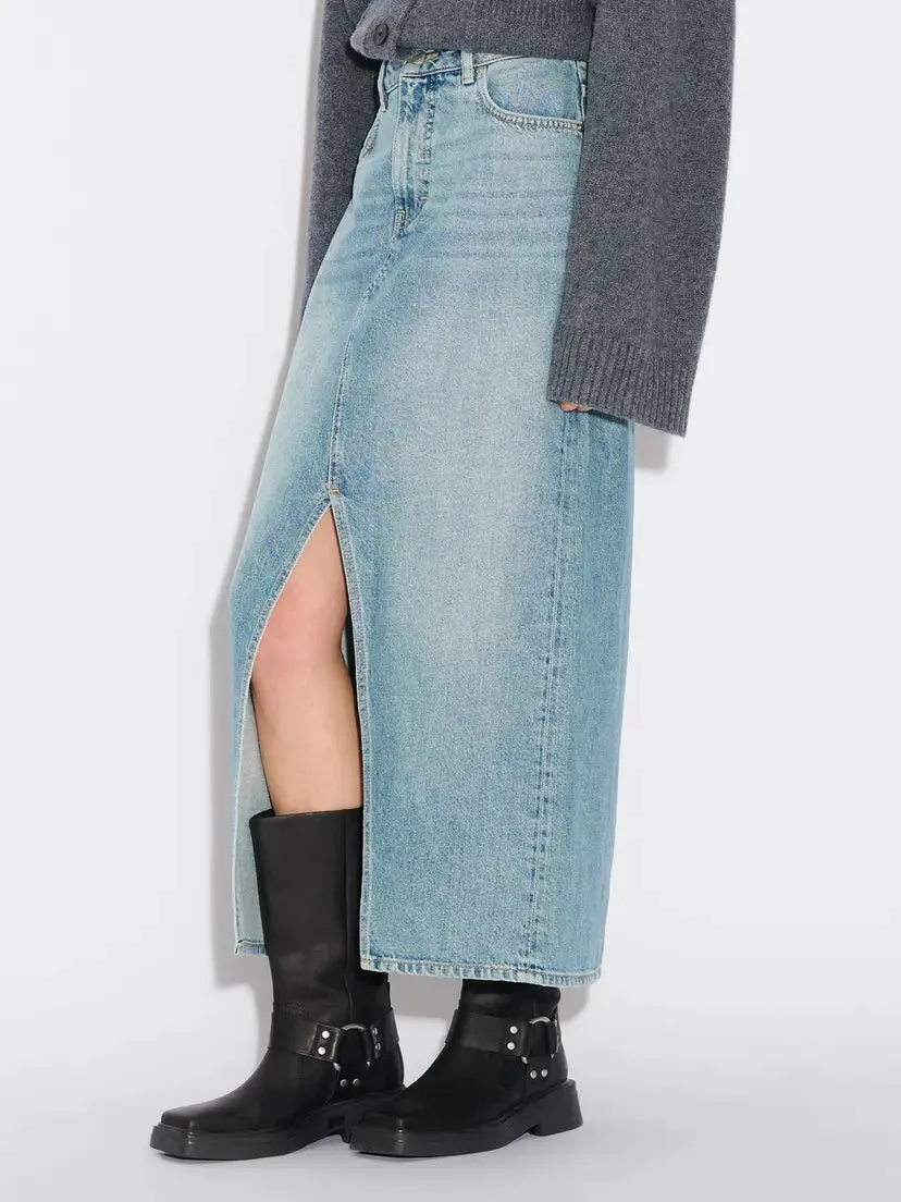 HOLZWEILER DENIM LONG SKIRT LT. BLUE