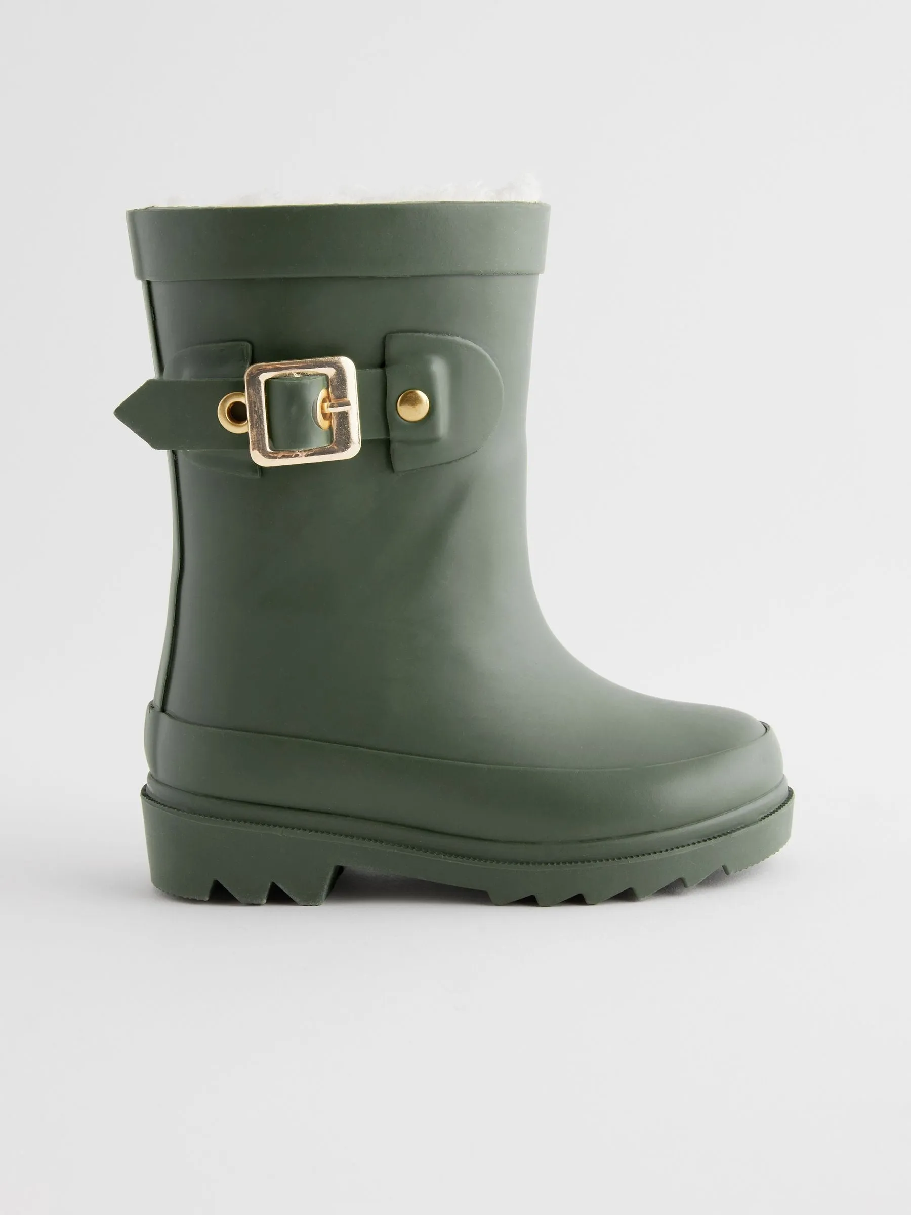 Khaki Green Buckle Wellies