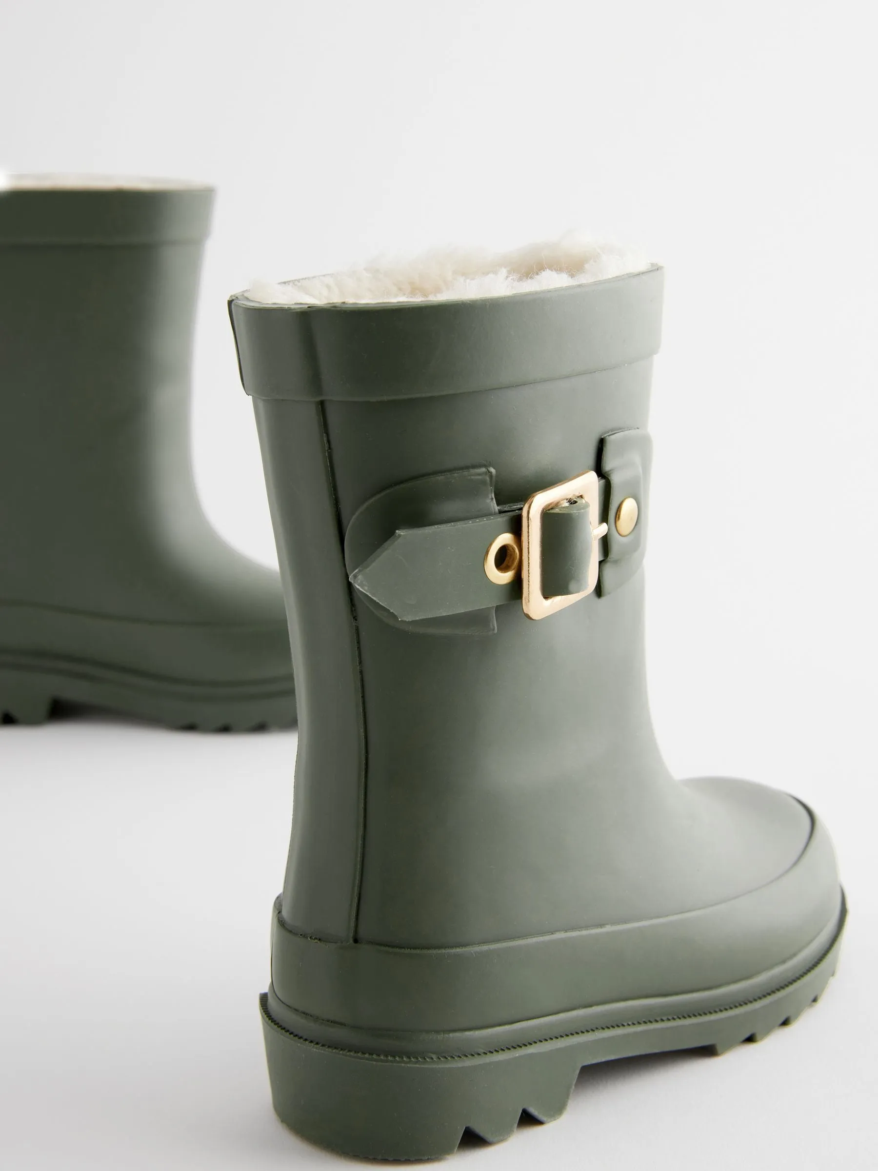 Khaki Green Buckle Wellies