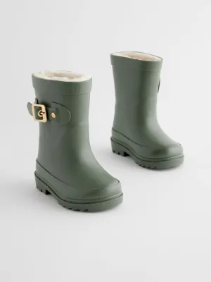 Khaki Green Buckle Wellies