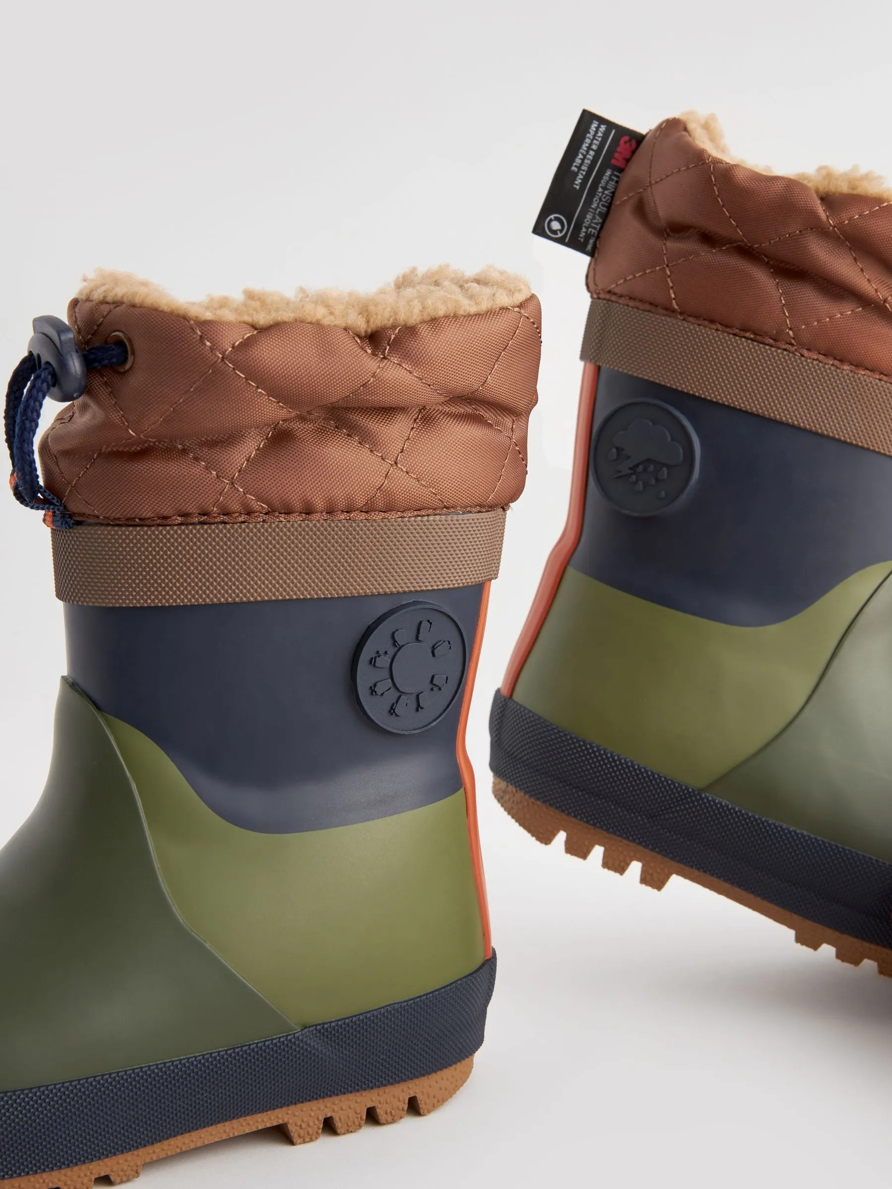 Khaki Green Thermal Thinsulate™ Lined Cuff Wellies
